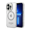 Guess Metal Outline MagSafe - iPhone 14 Pro Case (Transparent / Silver)