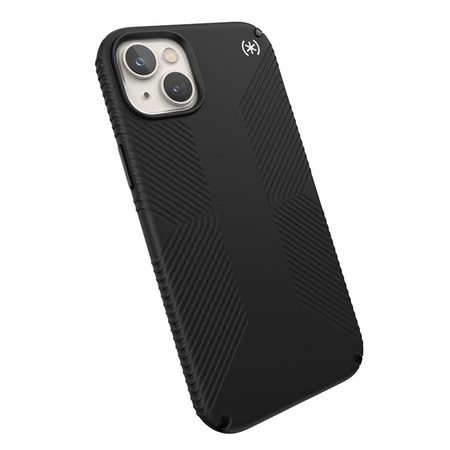 Speck Presidio2 Grip MagSafe - Csúszásgátló tok iPhone 14 Plus készülékhez (fekete / fekete / fehér)