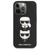 Karl Lagerfeld Saffiano Karl & Choupette dombornyomott fejek - iPhone 13 Pro Max tok (fekete)