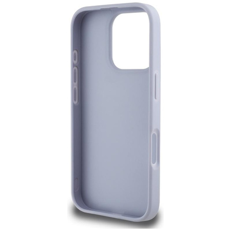 Guess Hot Stamp 4G Muster Dreieck Metall Logo - Hülle für iPhone 16 Pro Max (lila)