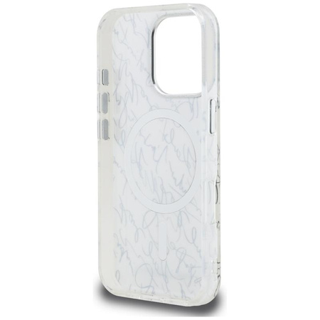 Karl Lagerfeld IML Karl Script Pattern MagSafe - Case for iPhone 16 Pro (white)