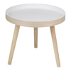 Arti Casa - Round Coffee Table for Living Room 40x36 cm (White / Wood)