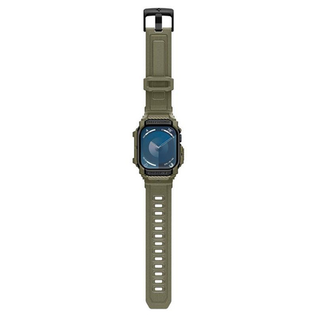 Spigen Rugged Armor Pro - Bracelet avec étui pour Apple Watch 10 46 mm (Vintage Khaki)