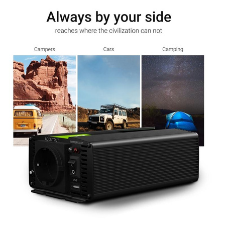 Green Cell - Convertisseur de tension Onduleur 12V à 230V 300W/600W Onde sinusoïdale modifiée