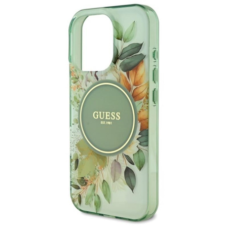 Guess IML Flower & Tonal Circle MagSafe - Case for iPhone 16 Pro Max (Green)