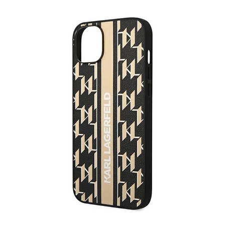 Karl Lagerfeld Monogram Stripe - pouzdro na iPhone 14 (hnědé)