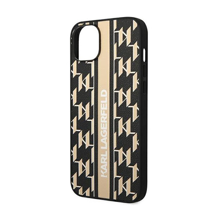 Karl Lagerfeld Monogram Stripe - pouzdro pro iPhone 14 Plus (hnědé)