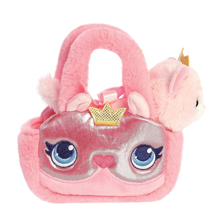 Fancy Pals – Peluche principessa gatta con corona dorata in borsa rosa 20 cm ecologica