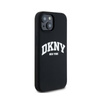 DKNY Liquid Silicone White Printed Logo MagSafe - pouzdro pro iPhone 15 / 14 / 13 (černé)