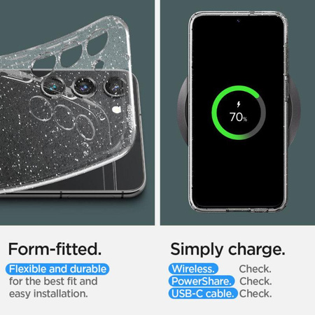 Spigen Liquid Crystal Glitter - pouzdro pro Samsung Galaxy S23 (průhledné)
