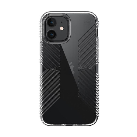 Speck Presidio Perfect-Clear s úchyty - pouzdro pro iPhone 12 / iPhone 12 Pro s povrchovou úpravou MICROBAN (čiré)