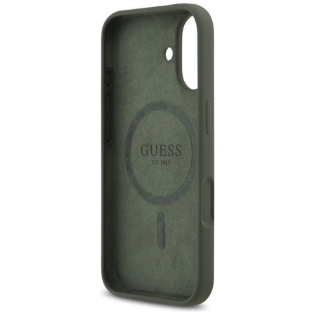 Guess Silicone Triangle Logo MagSafe - Hülle iPhone 17 (khaki)