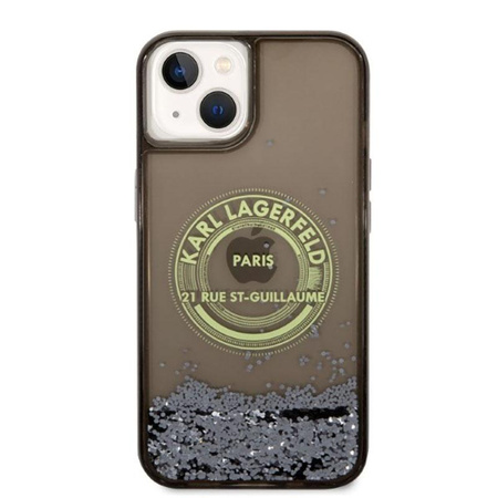 Karl Lagerfeld Liquid Glitter Round RSG Logo Case - iPhone 14 Plus Case (schwarz)