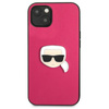 Karl Lagerfeld PU Leder Karl's Head Metall - iPhone 13 Tasche (rosa)