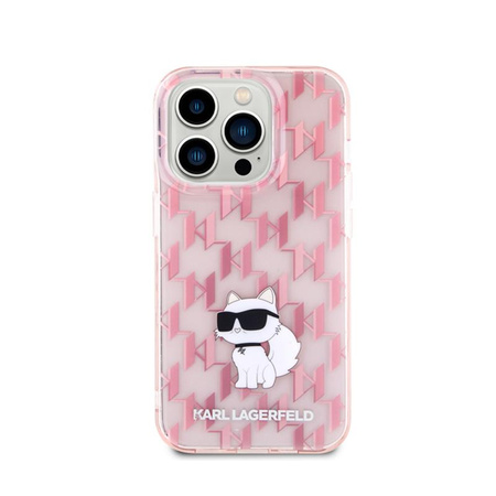 Karl Lagerfeld Monogram Choupette - Coque iPhone 15 Pro (rose)