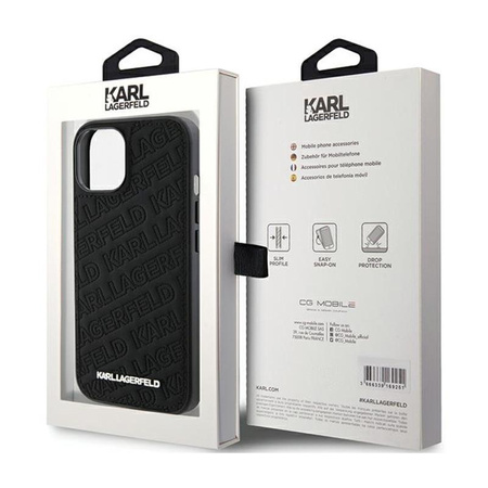 Karl Lagerfeld Gestepptes K-Muster - iPhone 15 Plus Tasche (schwarz)