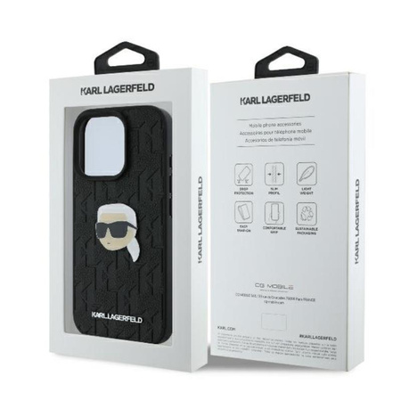 Karl Lagerfeld Monogram Karl Head Pin - iPhone 16 Pro Max Case (black)