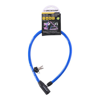 BIKE ROPE LINE FOR KEY BLUE, Bike Lock, Dunlop 65cm