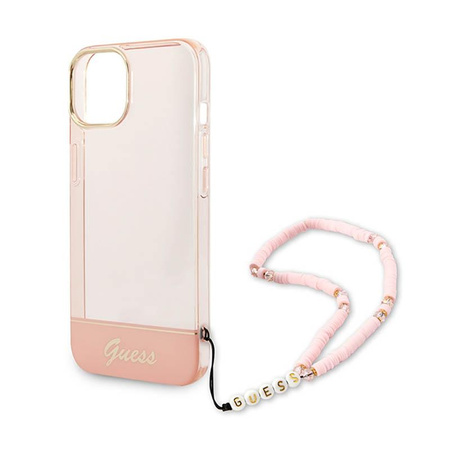 Guess Translucent Pearl Strap - Coque iPhone 14 Plus (rose)