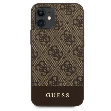 Collection 4G Bottom Stripe de Guess - Coque pour iPhone 12 mini (marron)