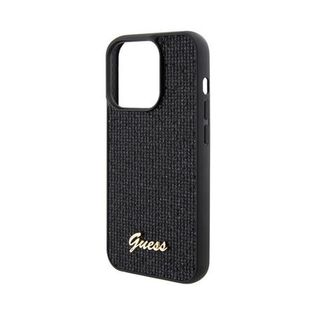 Guess Disco Metal Script - Coque pour iPhone 15 Pro (noir)