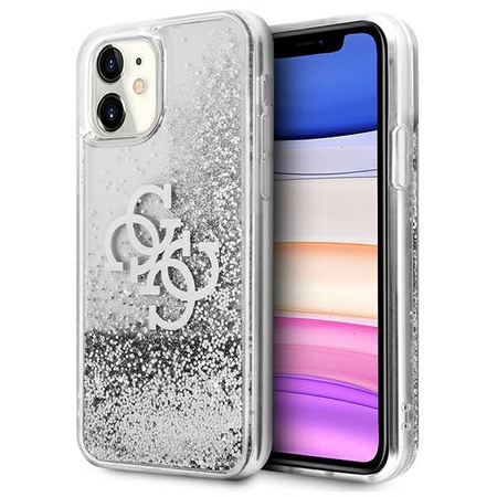 Guess Liquid Glitter 4G Big Logo - iPhone 11 Tasche (silber)