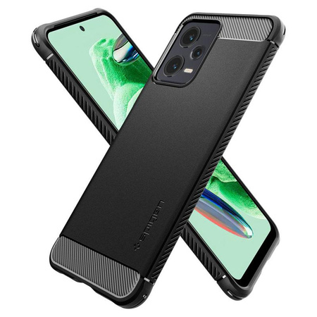 Spigen Rugged Armor - pouzdro pro Xiaomi Redmi Note 12 5G/POCO X5 5G (černé)