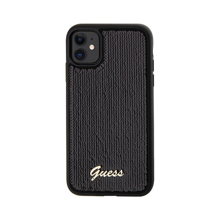 Guess Sequin Script Metal - iPhone 11 Tasche (Schwarz)