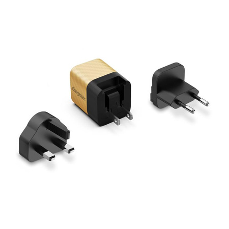 Energizer Ultimate - Multiplug EU / UK / US GaN USB-C 20W PD Reiseladegerät (Gold)