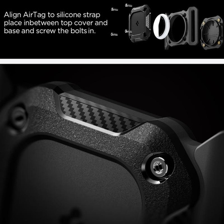 Spigen Tough Armor Pet Collar - Hülle mit Halsbandhalterung für Apple AirTag 1 / 2 (Black)