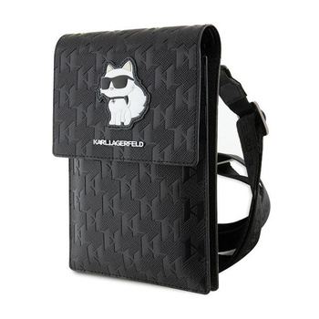 Karl Lagerfeld Saffiano Monogram Choupette - Crossbody telefontáska (fekete)