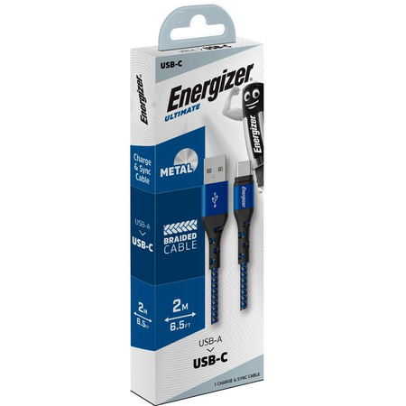 Energizer Ultimate - Propojovací kabel USB-A na USB-C 2 m (modrý)