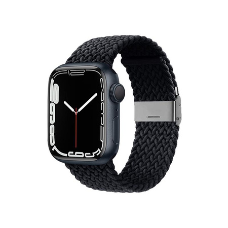 Crong Wave Band - Pletený řemínek pro Apple Watch 44/45/46/49 mm (grafitová)