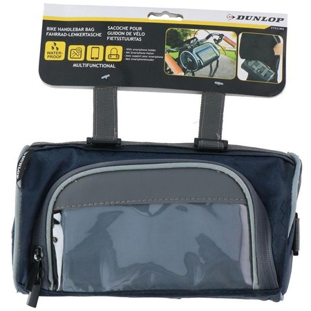 Dunlop - Handlebar bike bag / pannier with smartphone pocket (blue)