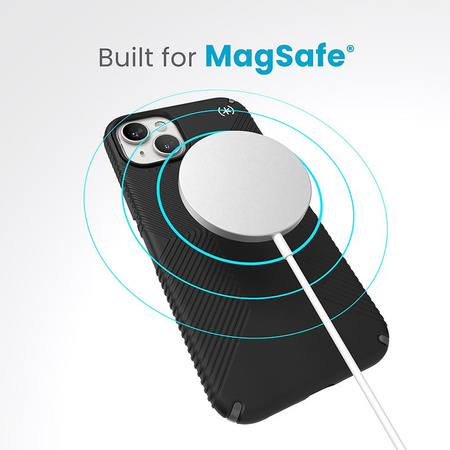 Speck Presidio2 Grip Magsafe - iPhone 15 Plus / iPhone 14 Plus Tasche (Schwarz / Schiefergrau / Weiß)