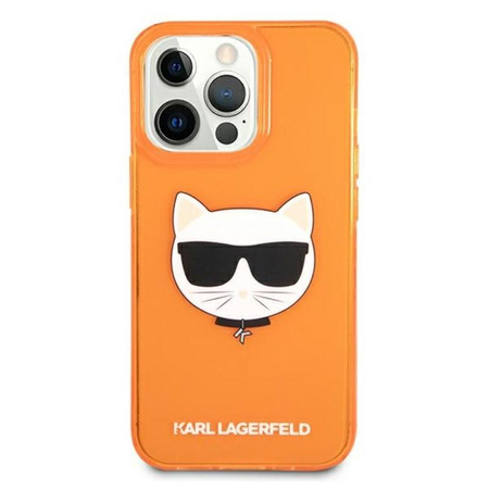 Karl Lagerfeld Choupette Head - iPhone 13 Pro Tasche (fluo orange)