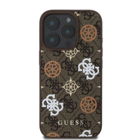 Guess Pfingstrose auf 4G Hintergrund MagSafe - iPhone 16 Pro Tasche (braun)