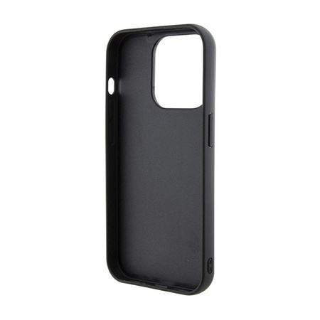 Karl Lagerfeld Gripstand Saffiano Karl & Choupette Pins - iPhone 15 Pro Tasche (schwarz)