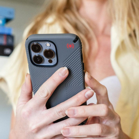 Speck Presidio2 Grip - Étui antidérapant pour iPhone 13 (Gris graphite/Noir)