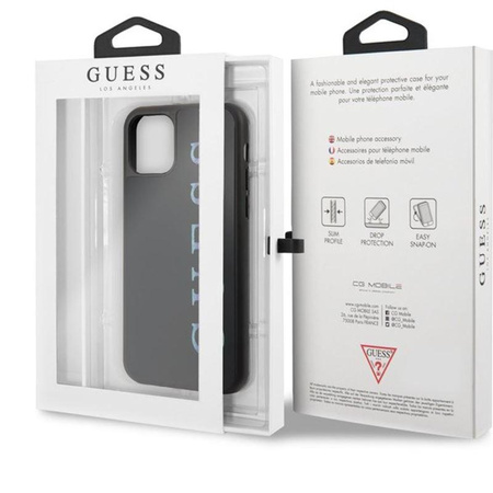 Guess Double Layer Glitter Case Logo Multicolor - Coque pour iPhone 11 Pro Max (Noir/Multicolore)