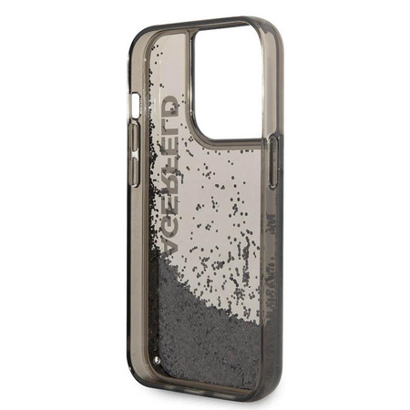 Karl Lagerfeld Liquid Glitter Translucent Elongated Logo Case - iPhone 14 Pro Max Case (schwarz)