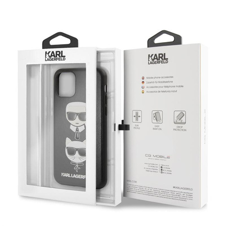 Karl Lagerfeld Embossed Case Karl & Choupette - pouzdro pro iPhone 11 Pro (černé)