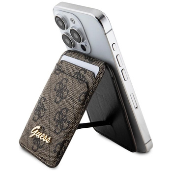 Guess Wallet Cardslot Stand MagSafe 4G Classic Logo - magnetická peněženka s funkcí stojánku (hnědá)