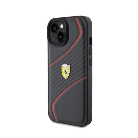 Ferrari Twist Metal Logo - Hülle iPhone 15 (czarny)