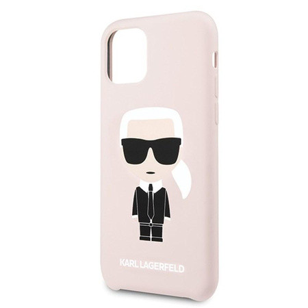 Karl Lagerfeld Fullbody Silicone Iconic - pouzdro pro iPhone 11 Pro (růžové)