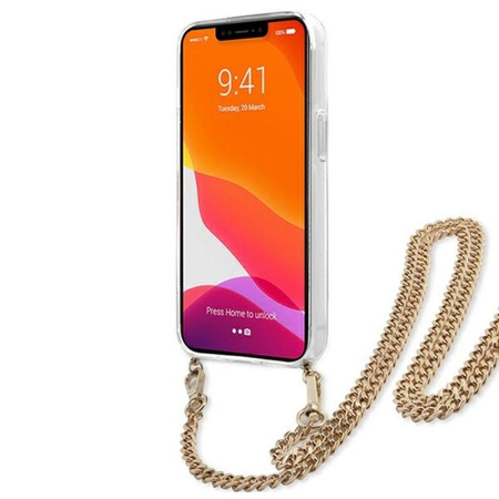 Guess Leopard Gold Stripe Crossbody - Étui pour iPhone 13