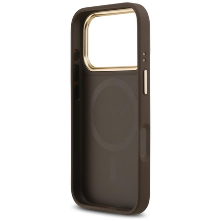 ETUI DO IPHONE 17 PRO do MAGSAFE GUESS BRĄZOWE ORYGINALNE ELEGANCKIE MODNE