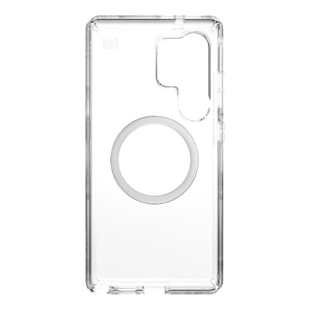 Speck Presidio Perfect-Clear Magnet - Samsung Galaxy S25 Ultra MagSafe Case (Clear / Chrome Finish / Serene Silver)