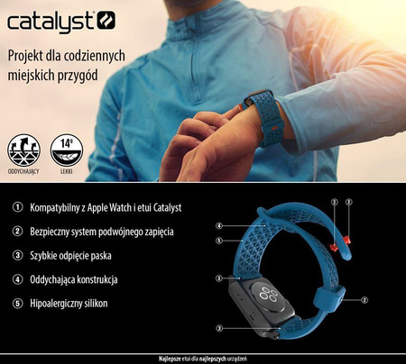 Catalyst Sport Band - Elasztikus szíj Apple Watch 38/40/41 mm-es órához (Stealth Black)