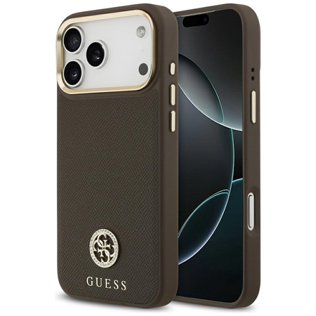 Guess Grained Strass Logo MagSafe - Case iPhone 17 Pro Max (brown)